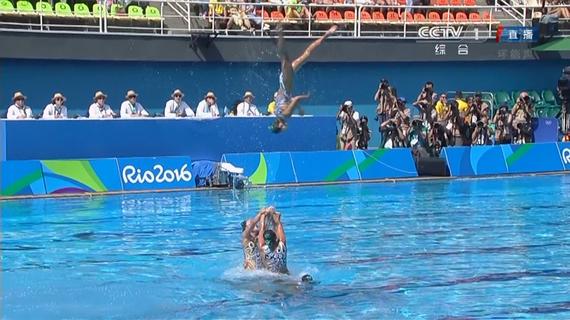 中国花游高难度托举翻转