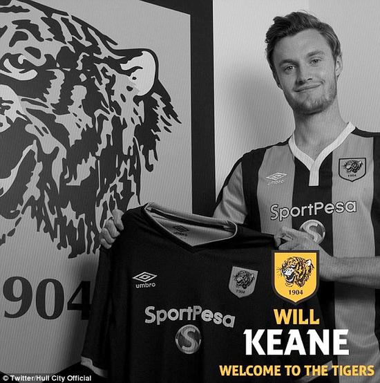 威尔-基恩从曼联加盟赫尔城,转会费100万英镑