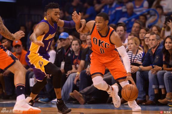 威少突破拉塞尔