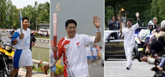 高殿民在2004、2008、2012年奥运会的火炬传递中