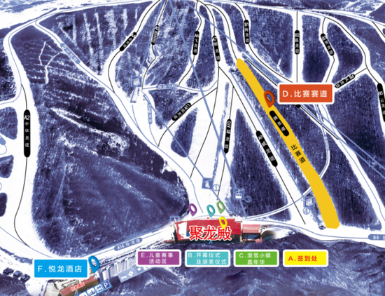 万龙滑雪场雪道示意图