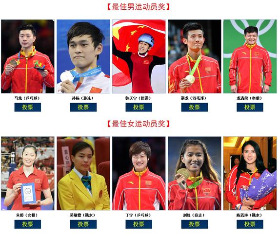 入围运动员星光璀璨