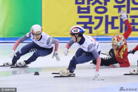 平常周期中韩短道之争，中国队暂落下风