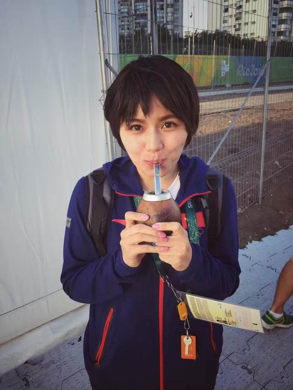 李昕在里约高尔夫球场旁第一次品尝到了马黛茶