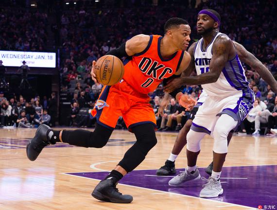 威少赛季第20次三双雷霆过关