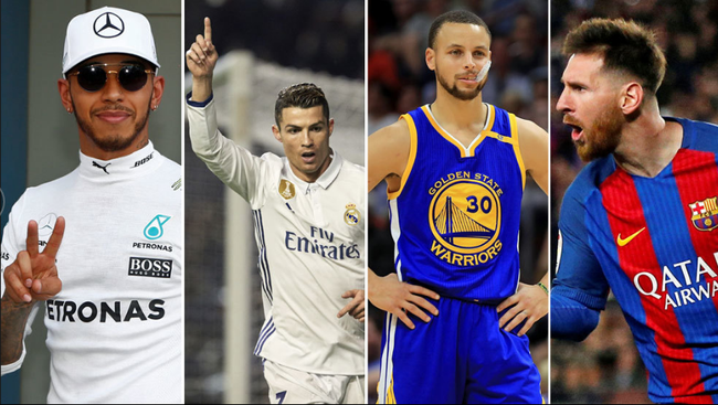 评选出了当今体坛10大最赚钱网红,其中c罗以压倒性的优势排名第1,库里