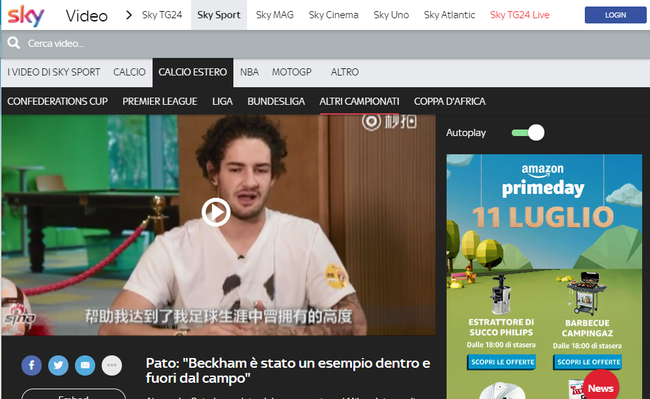 天空体育报道帕托的新浪之行