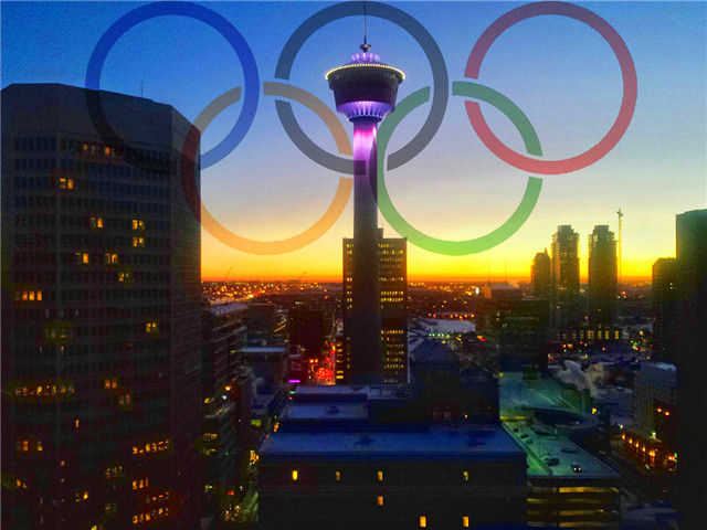 卡尔加里标志性建筑——卡尔加里塔合成图片。