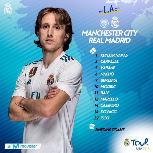 皇马战曼城首发