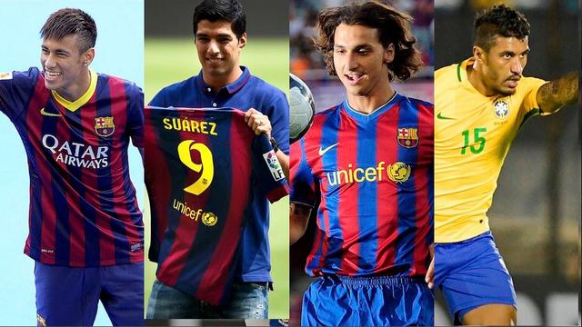 排在保利尼奥之前之前的分别是内马尔、苏亚雷斯、伊布。