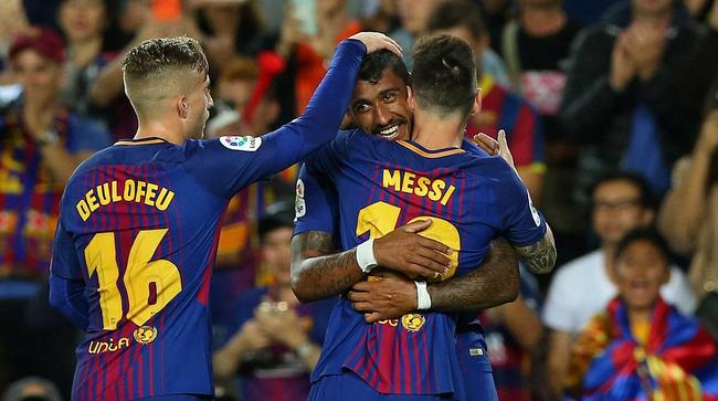 西甲-梅西大四喜 保利尼奥传射 巴萨6-1全胜领跑