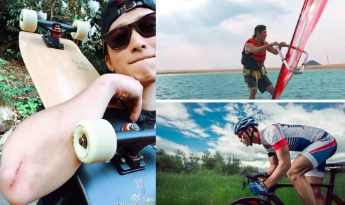 开飞机，玩极限，他这个十一把国旗带上了欧洲雪山。