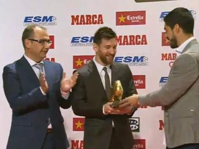 梅西第4次获欧洲金靴奖