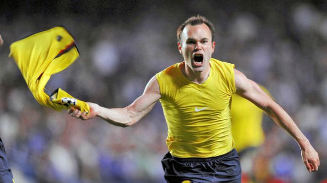 伊涅斯塔庆祝绝杀进球