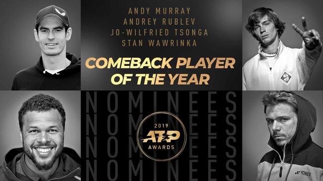 ATP年度大奖提名名单:费纳在列 穆雷入围最佳复出
