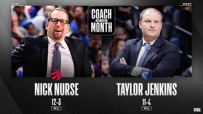 纳斯和詹金斯当选1月最佳教练
