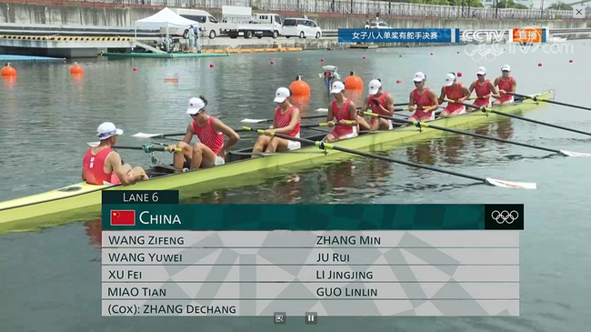 中国组合获女子八人艇铜牌