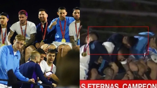 惊险！阿根廷夺冠巡游 梅西等球员差点撞上电线