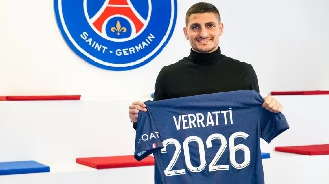 巴黎官方宣布：已与中场大将维拉蒂续约到2026年 - 球皇体育