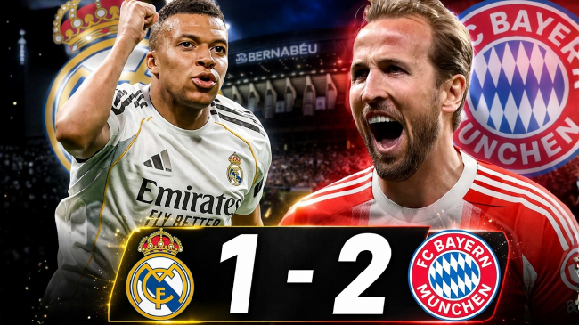 欧冠8强战首回合:皇马1-2拜仁