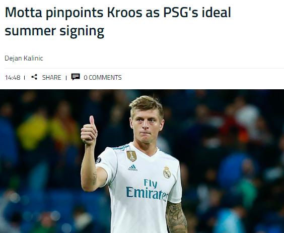 莫塔希望巴黎买克罗斯