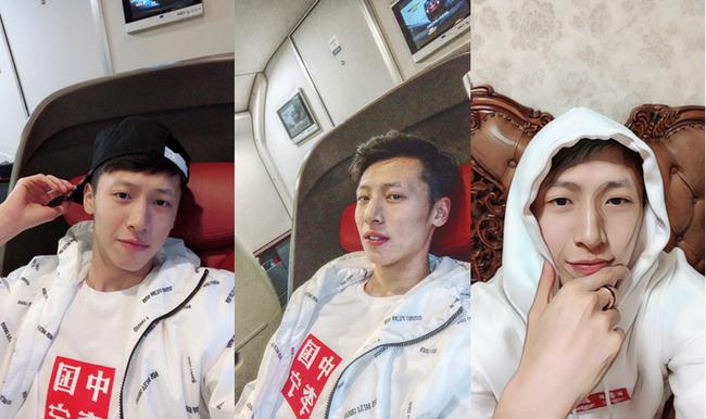 赵岩昊晒自拍照