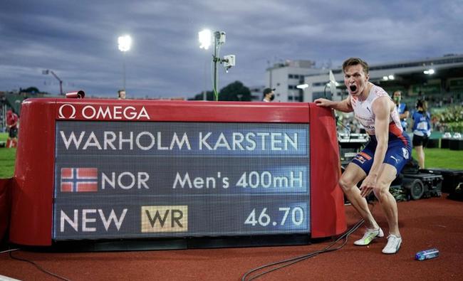 46秒70！ 挪威选手沃霍尔姆打破尘封29年男400米栏世界纪录