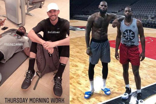 乐福与韦德均晒与詹姆斯合照