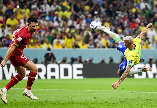国际足联宣布：里查利森的倒钩被评为世界杯最佳球