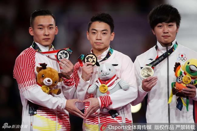 亚运会体操中国8金收官 邹敬园肖若腾揽双杠金