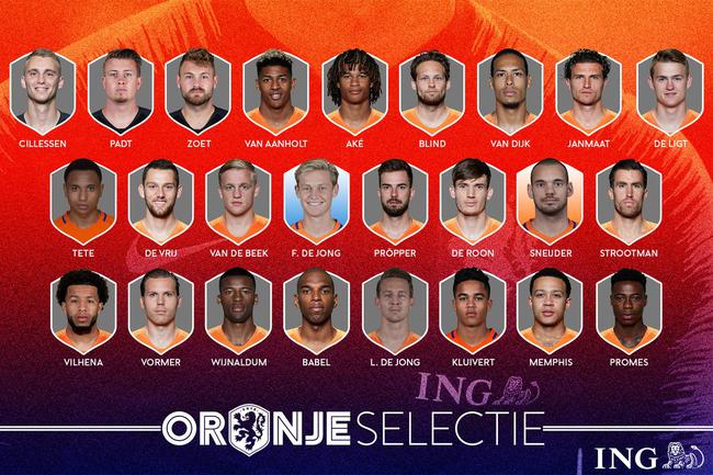 荷兰公布国家队名单红军两将领衔斯内德告别战