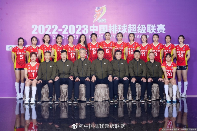 2022-2023赛季排超联赛上海光明优倍女排全家福