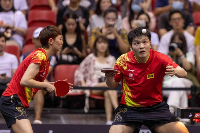 新加坡乒乓球大满贯孙颖莎过关 樊振东王曼昱进混双4强！