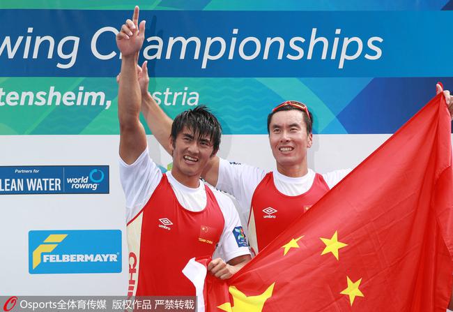 2019年赛艇世界锦标赛，男子双人双桨决赛，中国选手张亮/刘治宇夺冠。