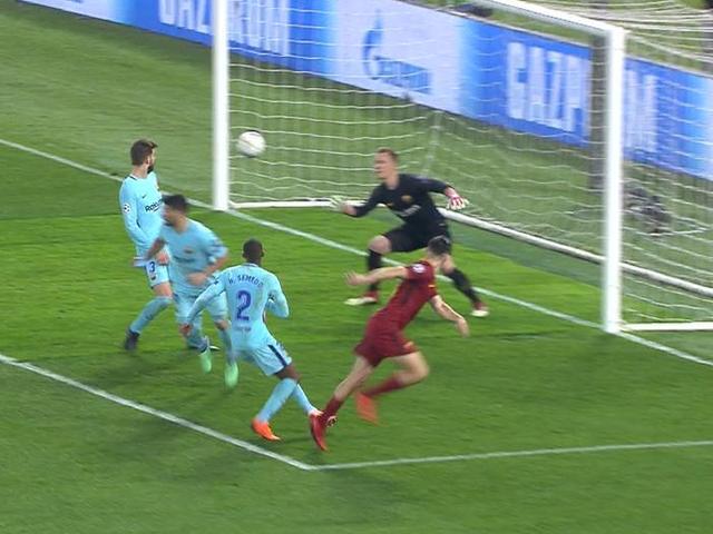 罗马第82分钟破门淘汰巴萨