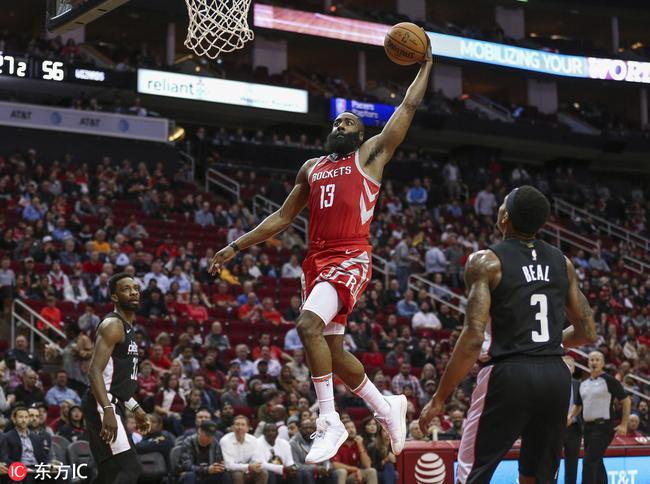 哈登35分火箭五连胜