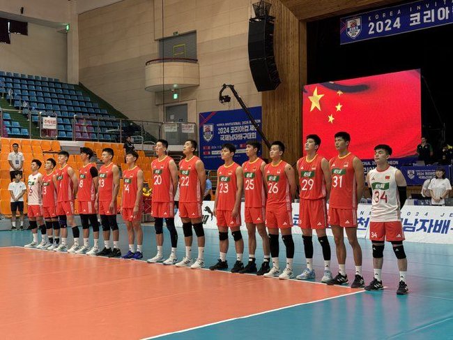 中國男排征戰2024年南韓男排邀請賽(資料圖)