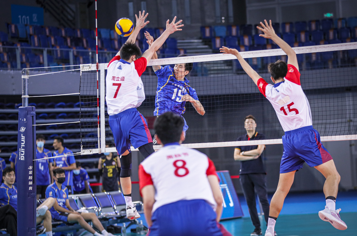 2022年全国男排锦标赛第二日b组浙江广东天津迎两连胜
