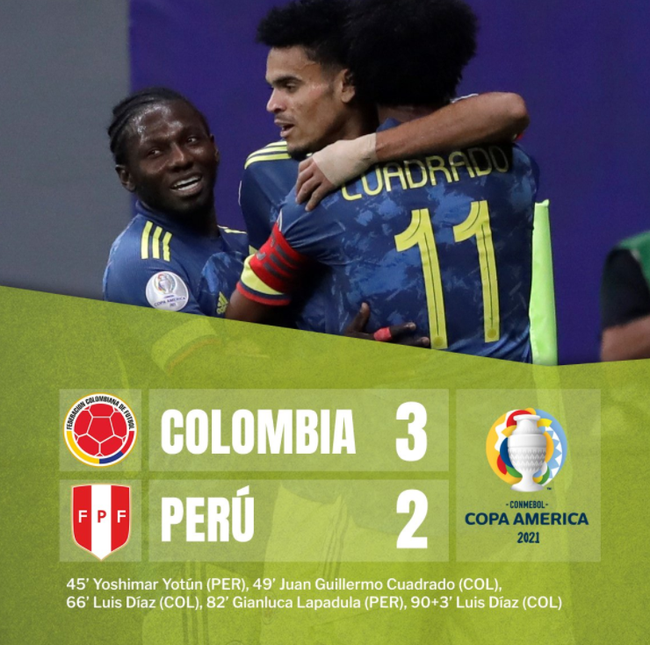 哥伦比亚夺得季军