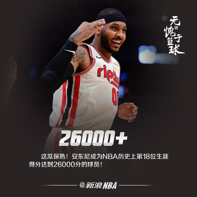 安东尼进入26000分俱乐部