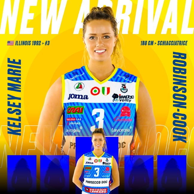 意大利科内利亚诺女排官宣美国主攻罗宾逊加盟