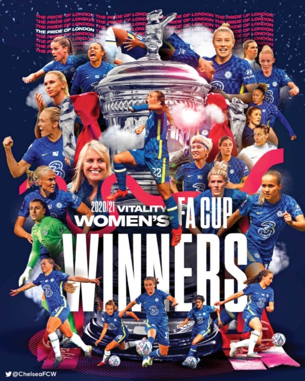 切尔西女足3-0击败阿森纳 获本赛季足总杯冠军！