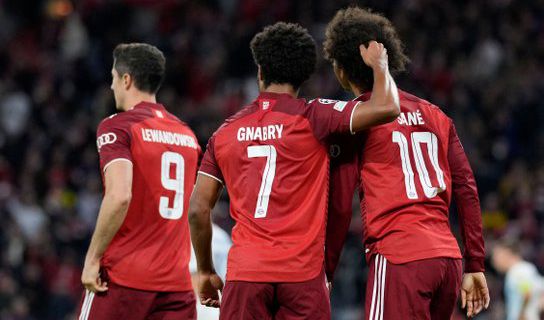 欧冠-莱万双响 萨内传射 格纳布里进球 拜仁5比0大胜基辅迪纳摩！
