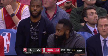 哈登与保罗逗趣