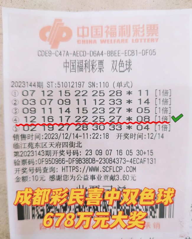 夫妇中双色球678万遗憾没追加 奖金先改善生活