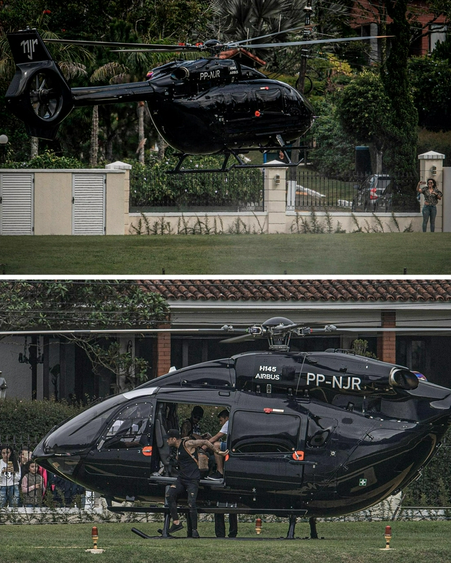 霸气！内马尔乘私人直升机去训练价值1200万美元 - 海豚直播