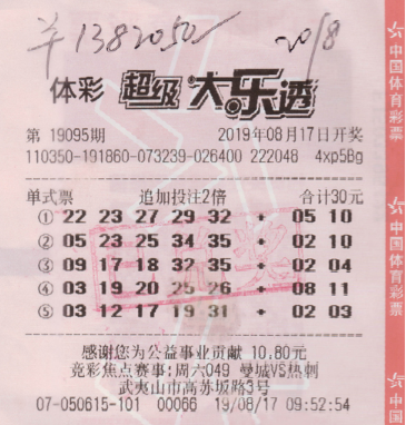 中奖彩票