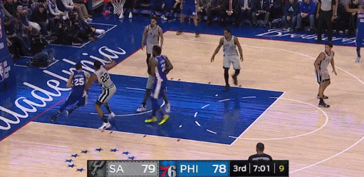 西蒙斯反手上篮