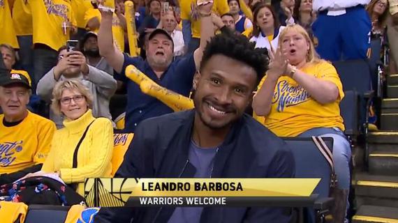 巴博萨现身勇士主场！