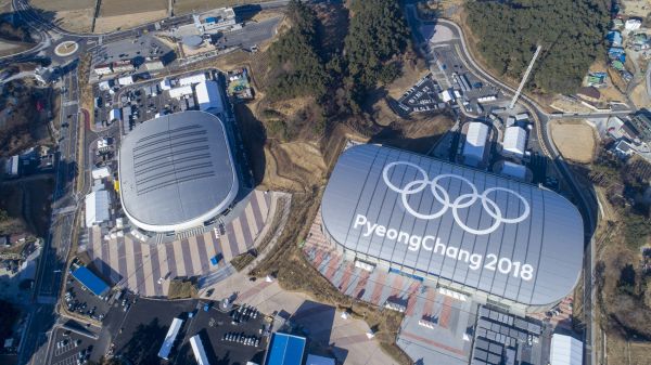 图为平昌冬奥会江陵海岸场馆群